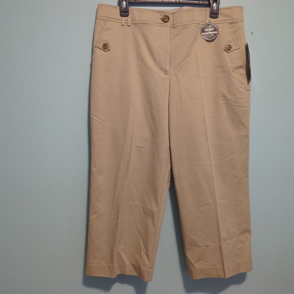 Counterparts Slimming Sensations No Gap Waistband Capri Crop Khaki